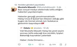 Hatay Valisi Mustafa Masatlı istifa haberlerini yalanladı