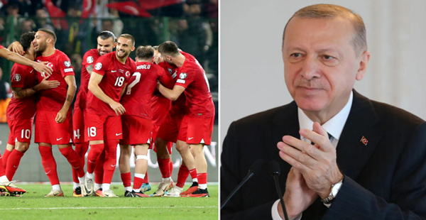 ERDOĞAN: A MİLLİ FUTBOL TAKIMIMIZI YÜREKTEN TEBRİK EDİYORUM