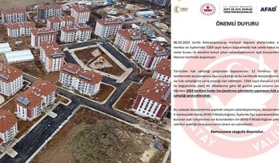 BORÇLANDIRMA İŞLEMİNİ YAPMAYANLARIN HAK SAHİPLİĞİ İPTAL EDİLECEK