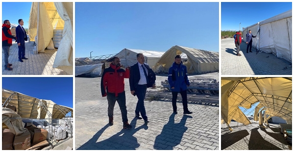 KAYMAKAM AKDAŞ ZARAR GÖREN YARDIM ÇADIRINI İNCELEDİ