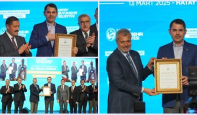 BAŞKAN ÖNTÜRK, BAKAN KURUM’A HEMŞERİLİK BERATI’NI TAKDİM ETTİ