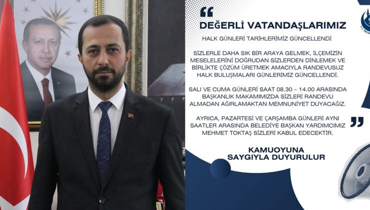 BAŞKAN YALÇIN HALKI DİNLEYECEK