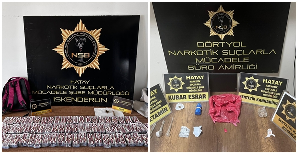 İSKENDERUN VE DÖRTYOL’DA UYUŞTURUCUYA GEÇİT YOK, 4 TUTUKLAMA
